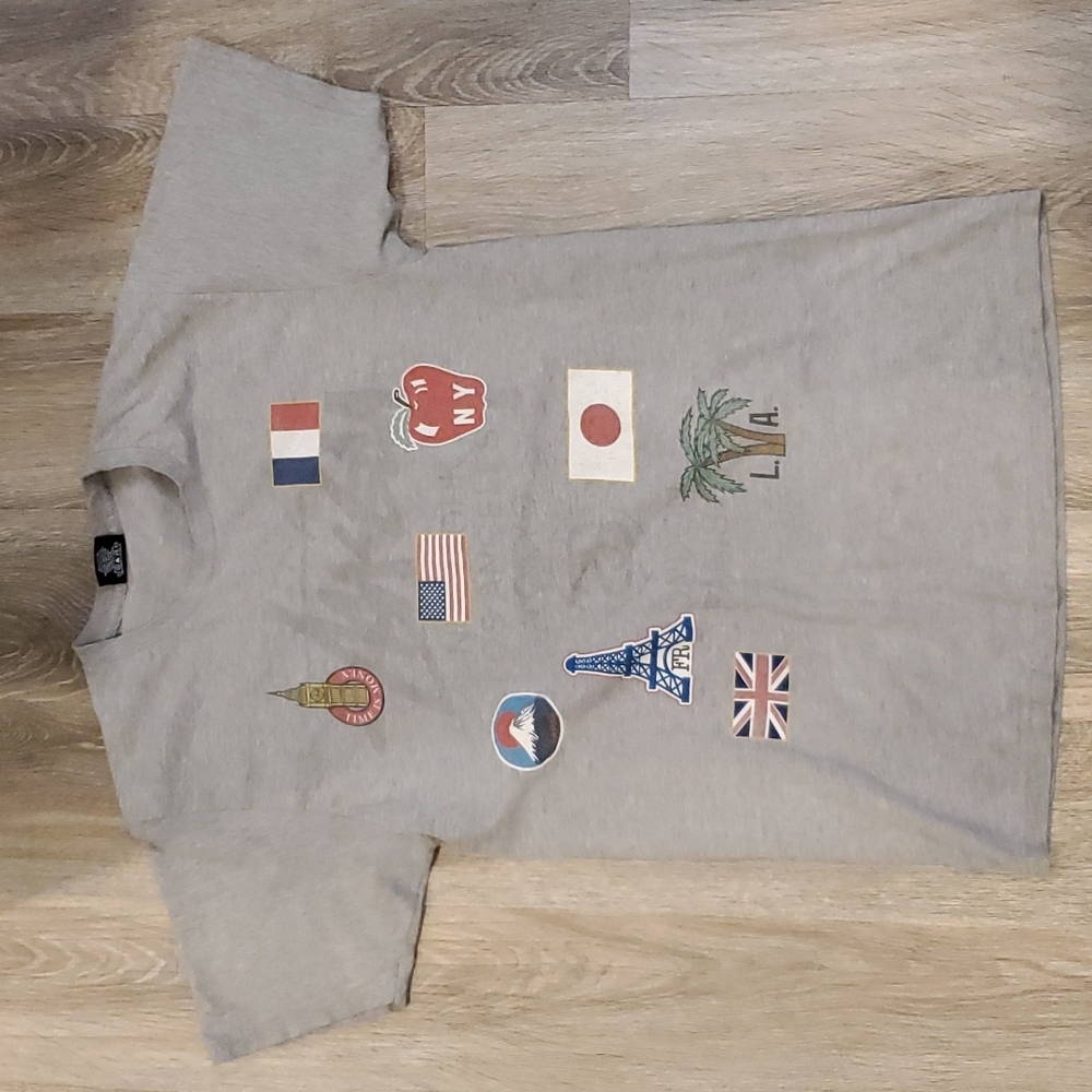 Stussy Gray Graphic Short Sleeve Tee